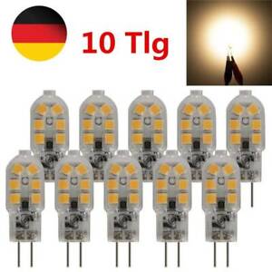 10tlg 2W Dimmbar G4 LED COB Lampe Stiftsockel Birne Warmweiß 360° AC DC 12V top 