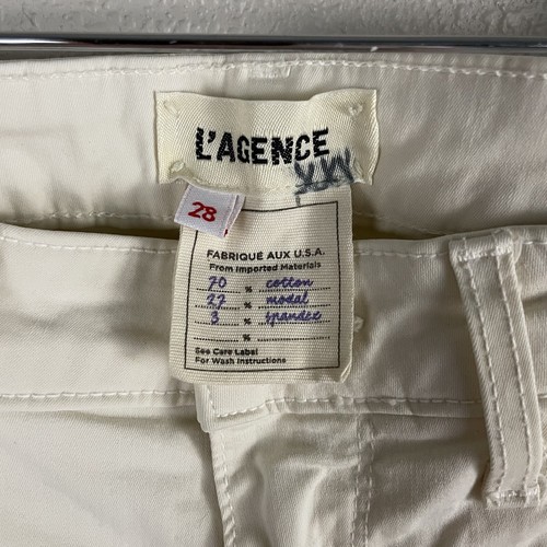 Jean ajustado de tiro alto L’Agence 28 Margot para mujer en blanco vintage - Imagen 2 de 4