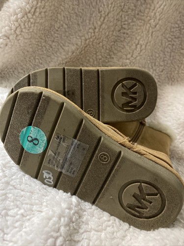 Michael Kors MK Kleinkind Mädchen NEU Größe 8 Brownie-T kastanienbraun Reißverschluss Fell Stiefel - Bild 4 von 7