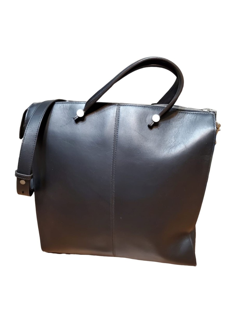 Mens FURLA Tote Bag Black Leather Padlock Key Teddy Bear key