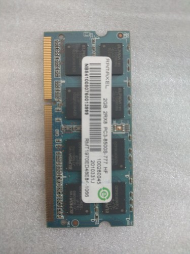 RAMAXEL 2GB 2RX8 PC3 8500S-777  HF RMT1970ED48E8F-1066  Laptop Memory RAM 10195J - Picture 1 of 8