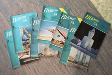 7 Vintage Zeitschriften Flugwelt Jahre 1956-58