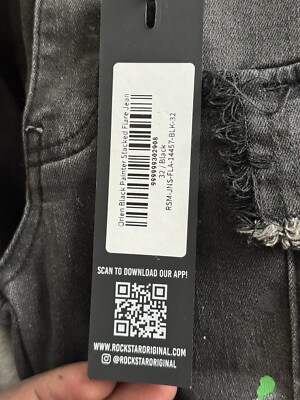 Rockstar Original Black Orien Painter Stacked Flare Jeans