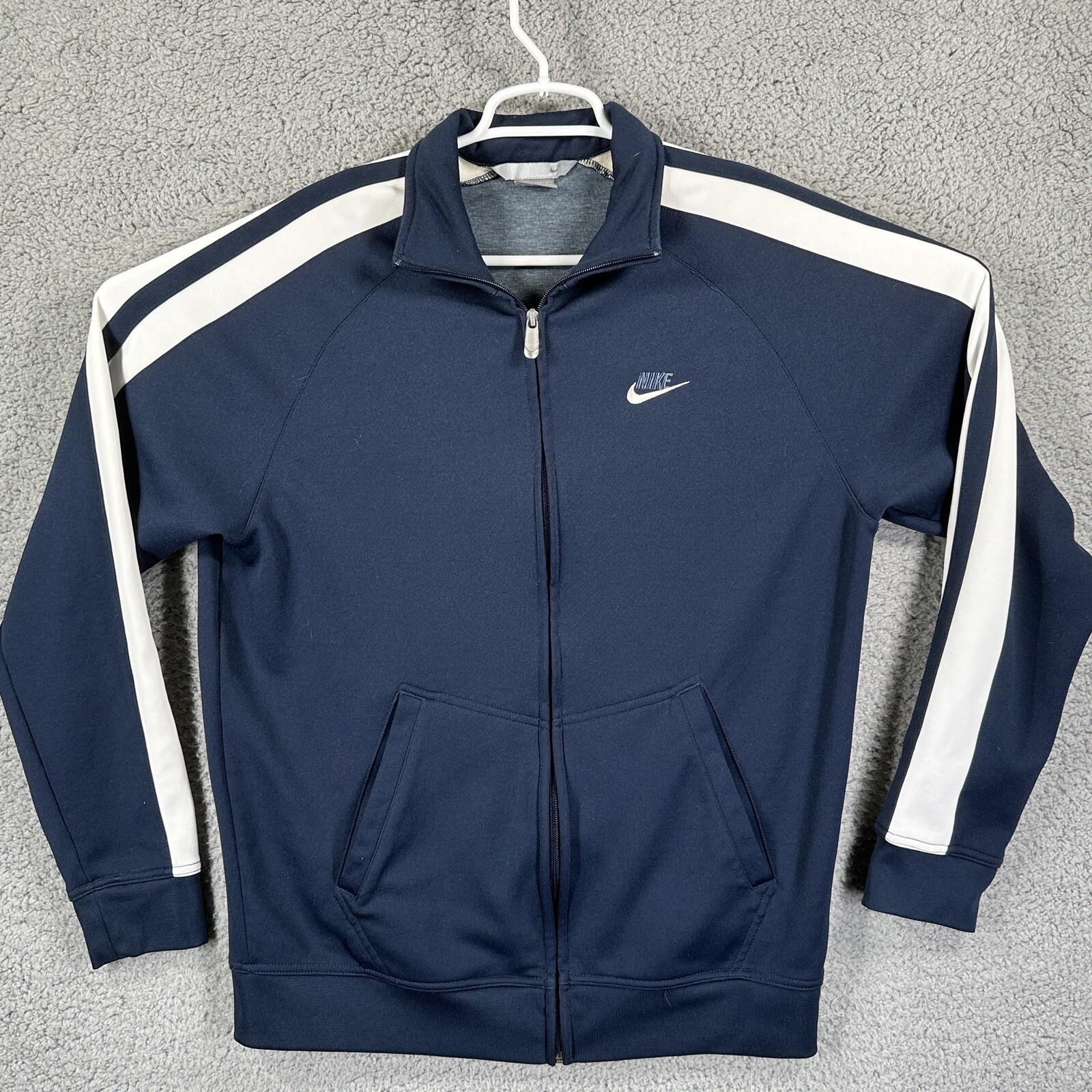 SACAI X NIKE Giacca a vento Nike uomo taglia L blu navy full zip anni 90 vintage atletica