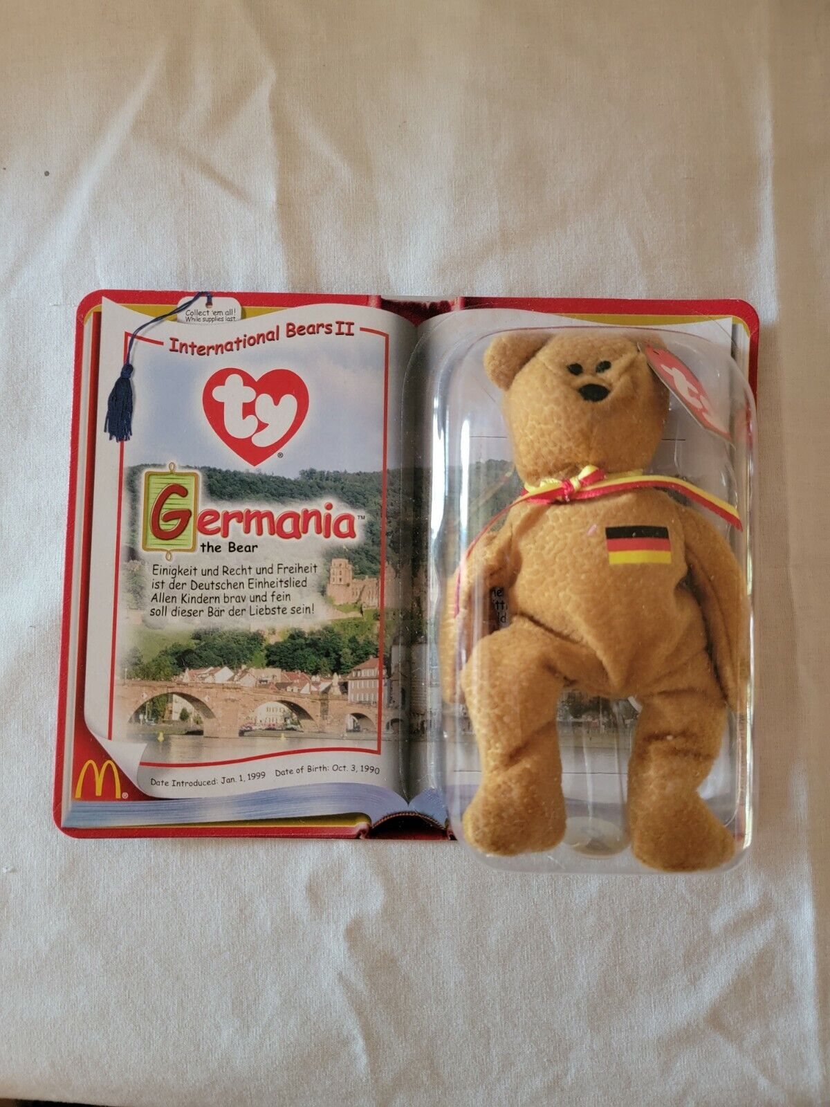 McDonalds TY Teenie Beanie Babies #8 The Germania Very popular! Bear Max 77% OFF