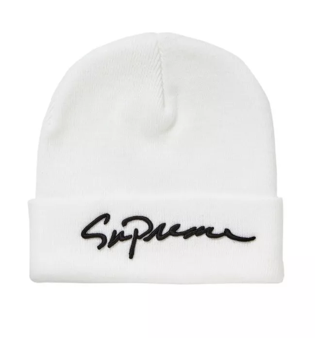 Supreme Classic Script Beanie FW White *NEW*