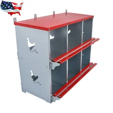 Galvanized Steel Chicken Laying Boxes 6 Compartment Nesting Boxes for Chickens
