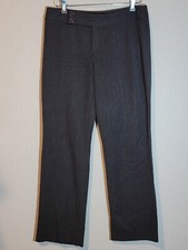 nine west dress pants womens size 10p straight mid rise flat front gray