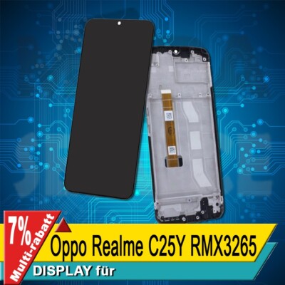 Display Für Oppo Realme C25Y RMX3265 Komplettes Bildschirm Lcd Touch Rahmen