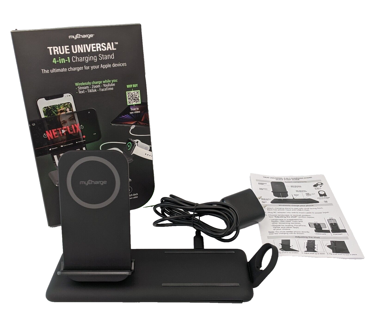 myCharge 4-in-1 15W Qi Fast Charge Wireless Charging Pad and