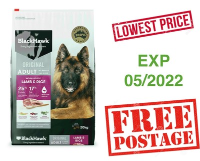 black hawk lamb and rice adult 20kg