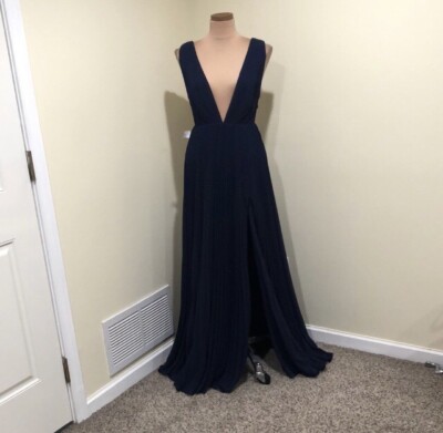 fame and partners formal dresses NWT Fame and Partners Allegra Formal Maxi Dress Size 2 Navy Blue Cutout Gown