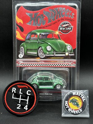 2024 Hot Wheels GREEN KAWA BUG A VW VOLKSWAGEN RLC Membership Car PATCH BUTTON