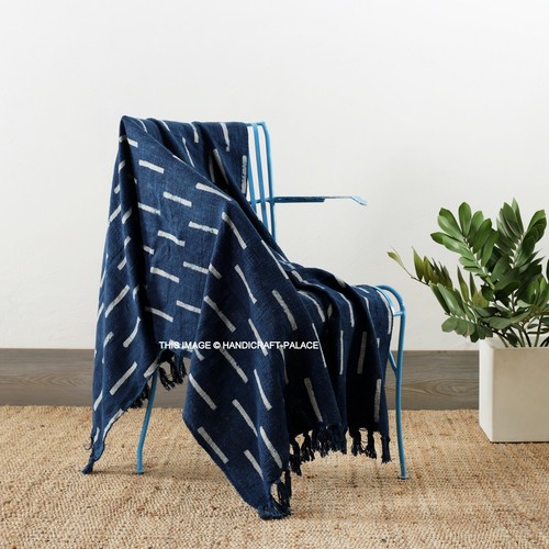 Indian Block Print Throw Blanket Shawls Wraps Hand Loomed Cotton Bed Sofa Throw - Picture 10 of 77