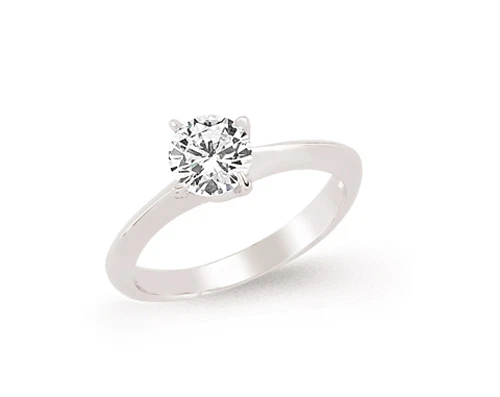 Silver solitaire store engagement rings