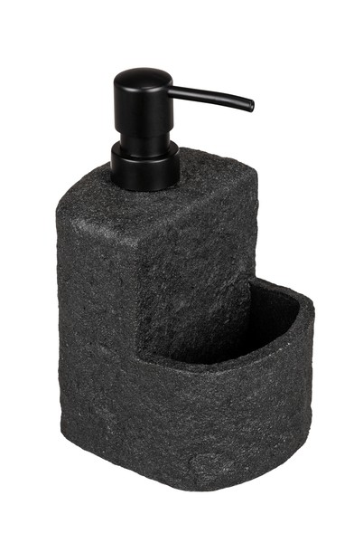 Wenko SpüLmittelspender Festival Polyresin Schwarz Steinoptik Mit Ablagefach-image