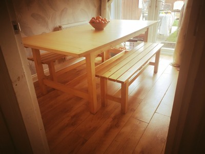 Extendable Large Dining Table 2 Benches Seats 10 12 Norden Craft Extendable Large Dining Table 2, Extendable Dining Table Seats 12