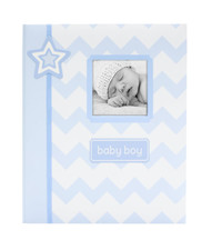 Chevron Baby Memory Journal Book, Baby Keepsake Journal, Blue