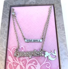 2015 Disney Little Mermaid Ariel "Wish Upon a Starfish" Double Chain Necklace