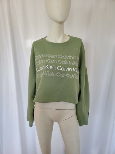 Calvin klein performance womens light green Crop Pullover Sweater Size M new - Picture 3 of 10