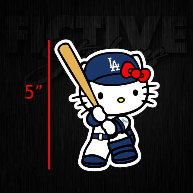 Hello Kitty Dodgers Baseball Batter Decal Sticker 5" eBay