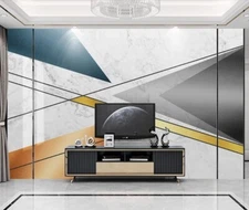 3D Blue Graphic Lines G13652 Wallpaper Wall Murals Removable Self-adhesive Honey