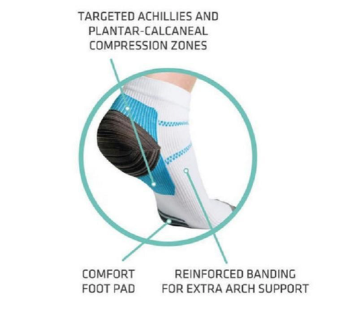 3 calcetines de compresión para fascitis plantar corte bajo soporte para correr - naranja - Imagen 2 de 5