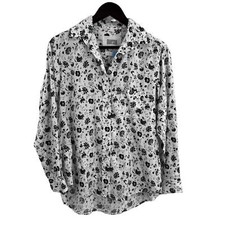 Grayson The Hero Floral Black Button Up Shirt Womens Long Sleeve Size Small