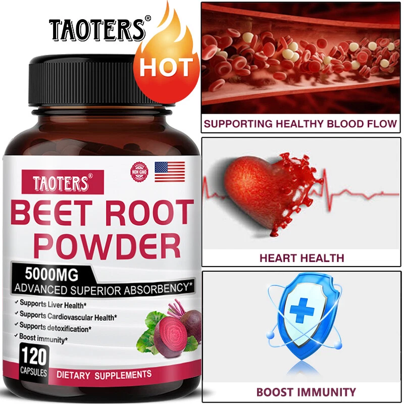 Beet Root Extract Supplement 5000mg Beetroot Complex Capsules Highest Potency - image 3 of 4
