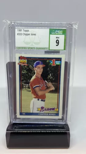 1991 Topps #333 Chipper Jones CSG 9 MINT BASEBALL