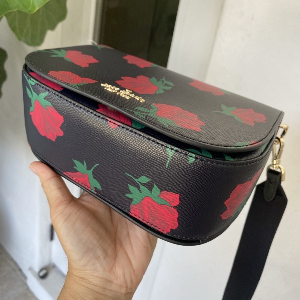 Kate Spade Madison Rose Toss Printed Saddle Bag Crossbody