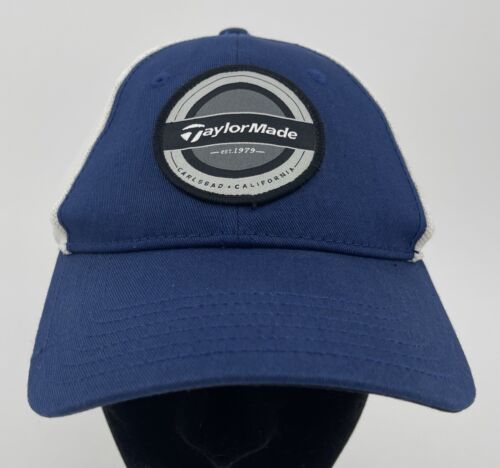TaylorMade Patch Baseballmütze blau & weiß Netz Trucker verstellbare Golfkappe neu mit Etikett - Bild 2 von 10