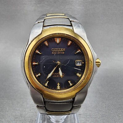 Citizen Eco-Drive Perpetual Calendar Watch Men 37mm Blue Dial