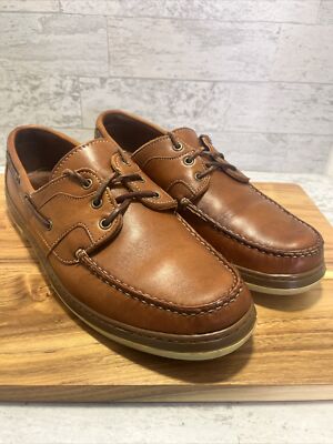 Allen Edmonds Eastport Brown 3~Eye Leather Boat Shoe Sz 11.5 D