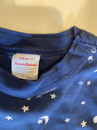 Hanna Andersson Kids Size 5 Long Sleeve Space Blue Organic Pajama Top - Picture 2 of 3