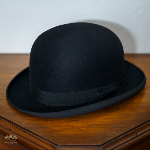 Antique 10s - 20s Aldine Club Hats Derby Bowler Mens 7 1/4 Black d'Orsay Curl - Picture 18 of 24