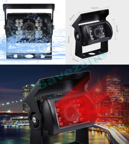 12V/24V White 18 LED Night Vision Car Truck Bus Rear View Reversing Camera - Imagen 5 de 7