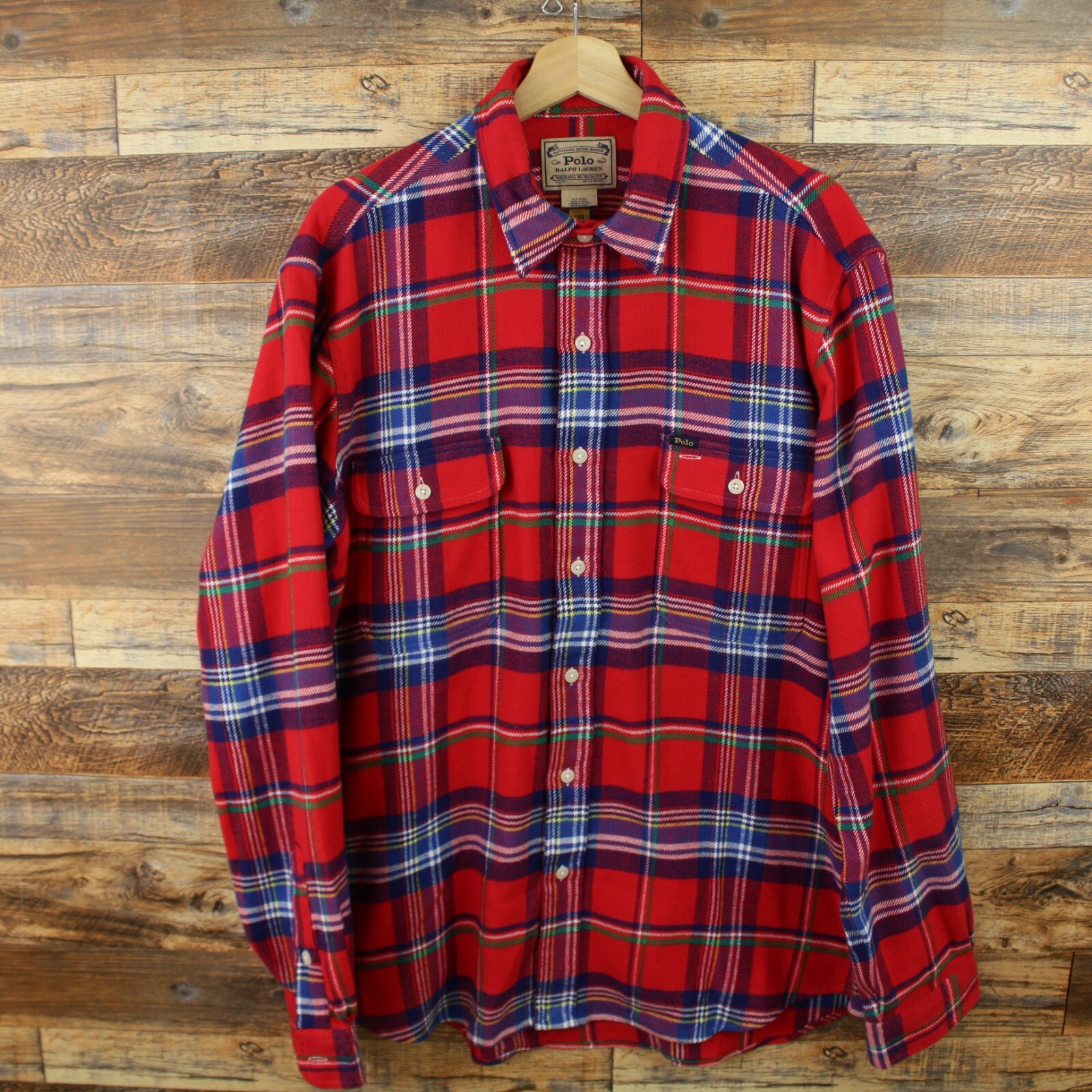Polo Ralph Lauren Mens Flannel Shirt Jacket XL Check … Gem