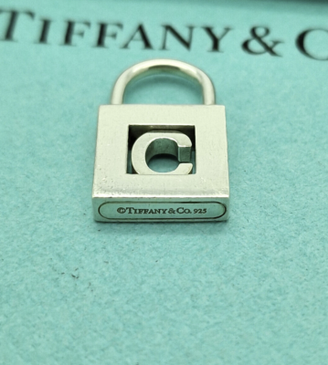 Tiffany & Co. Rare Silver Initial Alphabet Letter 'C' Lock Padlock