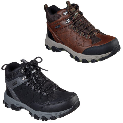 Skechers Mens Hiking Boots Relaxed Fit Selmen Telago Leather Walking Shoes