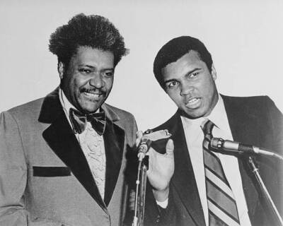 Muhammad Ali And Don King At Microphones 1975 Old Boxing Photo