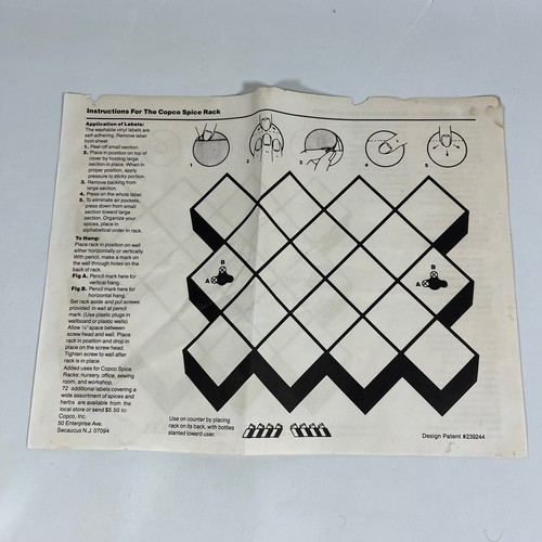 Vintage COPCO Lubge-Randel Dänisches Waben Wand Gewürzregal mit 18 Gläsern NOS - Bild 11 von 11