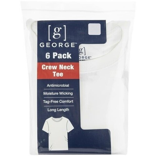 George Men's ultra soft Crew T-shirts , 6-Pack Size FROM S To 3XL - Picture 3 of 5
