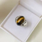 Yellow Tiger's Eye Gemstone Ring For Men 925 Silver ring For Men Jewelry