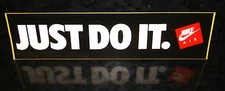 1980s NIKE AIR LOGO JUST DO IT ORIGINAL BUMPER STICKER CAR Decal Swoosh 11" LONG