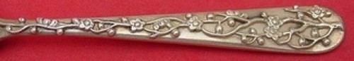 Japanese by Unknown Sterling Silver Regular Fork with Applied Flowers 7" - Picture 2 of 4