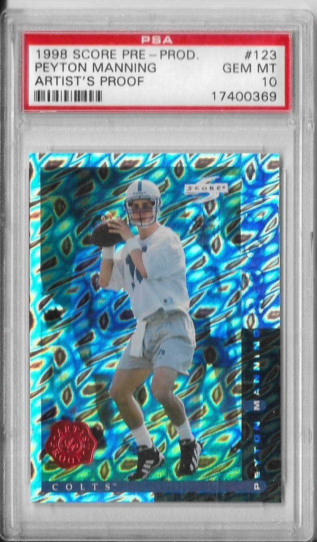 PSA 10 GEM 1998 Score Pre-Production PEYTON MANNING Artist's Proof RC Rookie