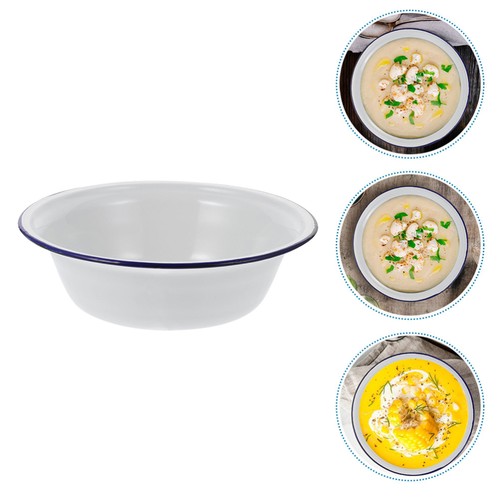 Thickened Enamel Bowl Vintage Enamelware Bowls Basin Large for Washing - Picture 4 of 12