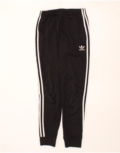 ADIDAS Mens Tracksuit Trousers Joggers Small Black Cotton BF10