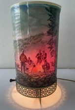 Vintage 1956 LA Goodman Motion Lamp Prospectors Campers Waterfall River WORKS
